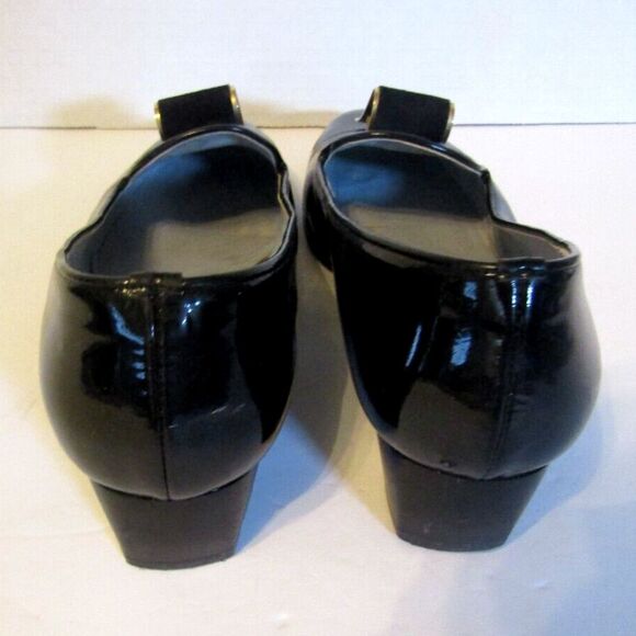 Emma Viani Loafers Italian Made Black Patent Leather Heels Shoes Eur 39 US 8 - Picture 4 of 9